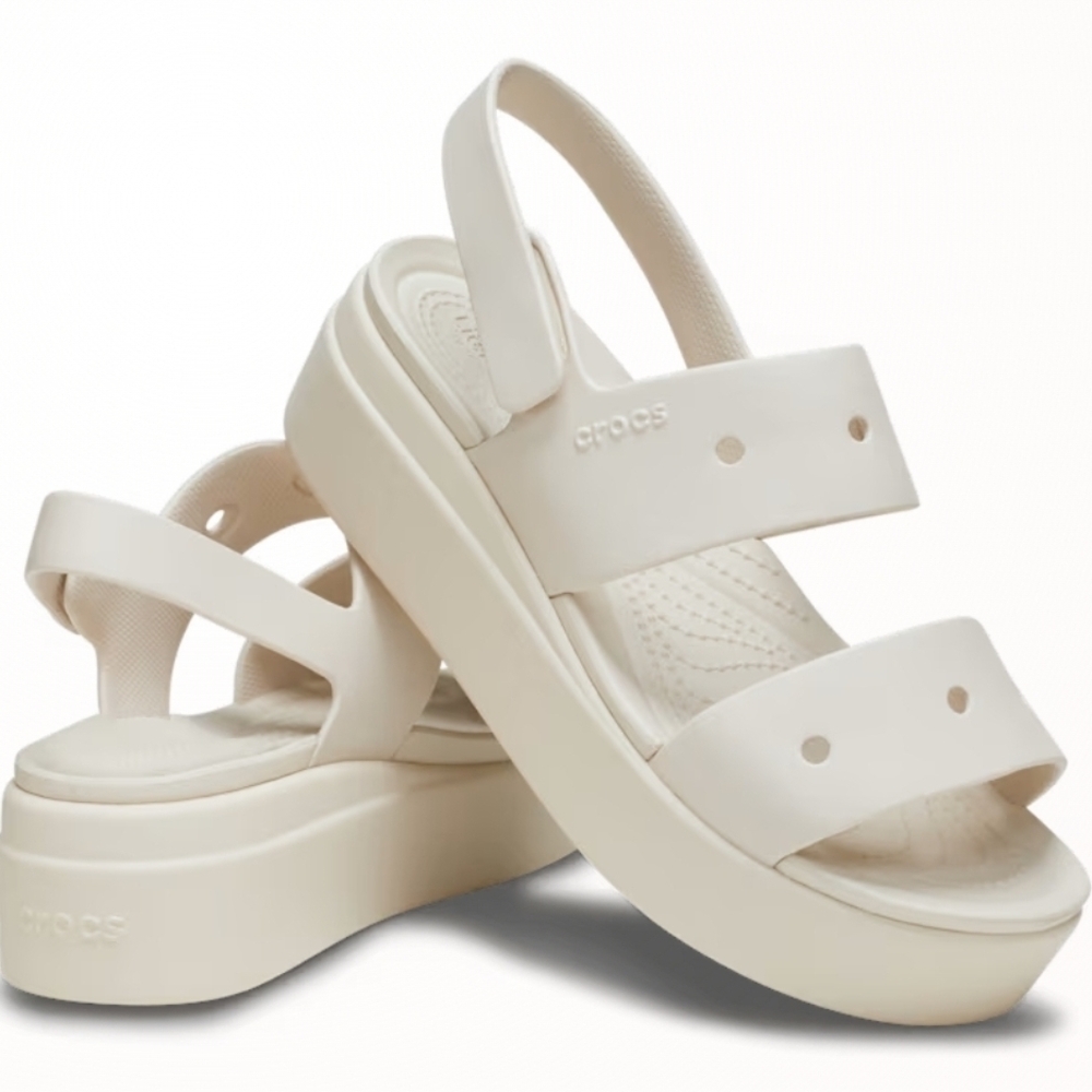 Crocs Women's Cream Platform Sandals